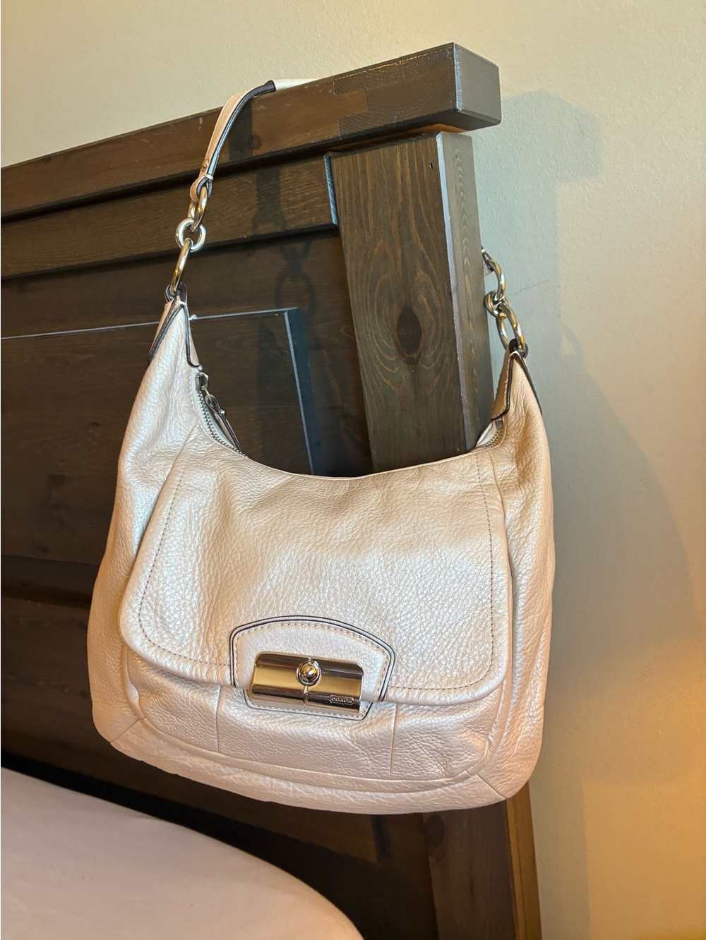 Coach Kristen Champagne, leather hobo shoulder bag
